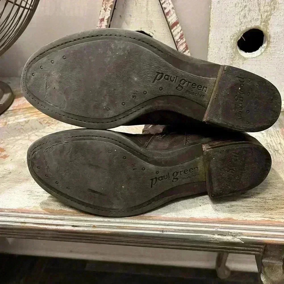 Paul Green Womens Biker boots Brown leather Size 8 - Picture 6 of 7